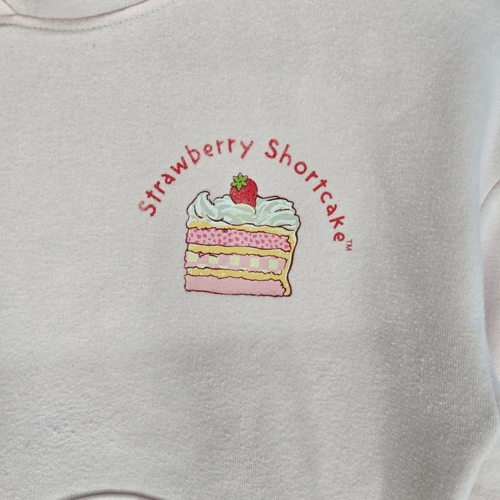 Strawberry Shortcake Hoodie Girls Medium M 8 Pink Fleece Hooded Sweatshirt